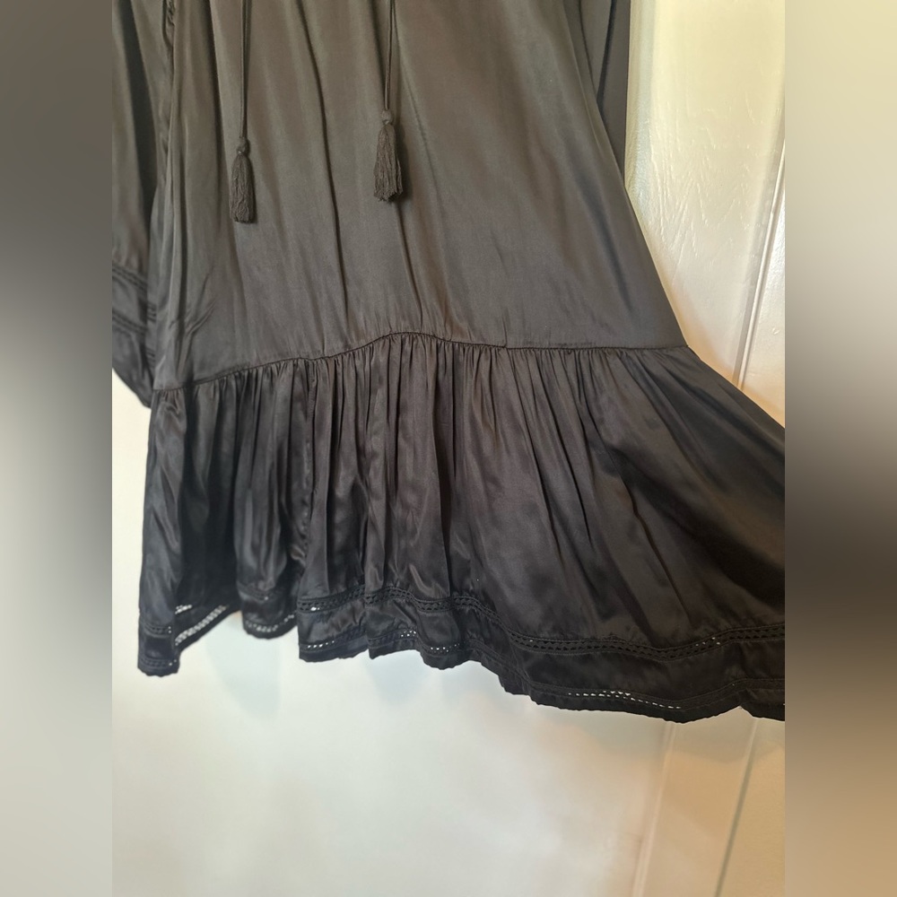 Cleobella Rose Mini Dress with Ruffled Drop Waist &Tassels, L/S, Size XS - Picture 7 of 15